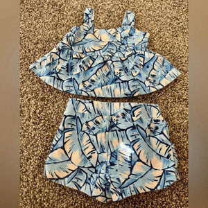 Janie and Jack Blue and Cream Kids Matching Set
